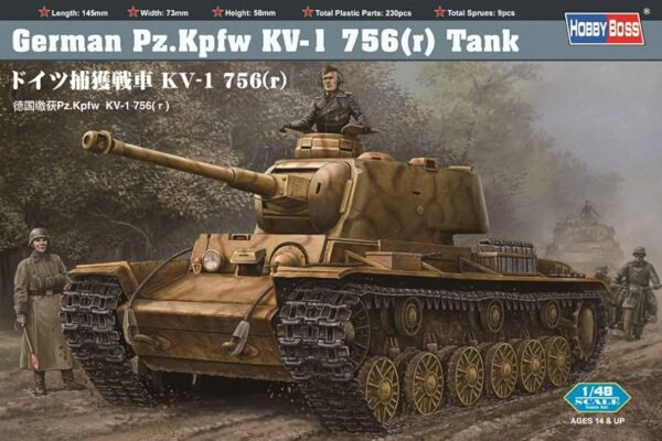 HobbyBoss Φιγούρα Μοντελισμού German Pz.Kpfw KV-1 756( r ) Tank | 1:48 | 84818