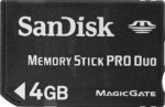 Sandisk Memory Stick PRO Duo 4GB Class 10 PSP USED