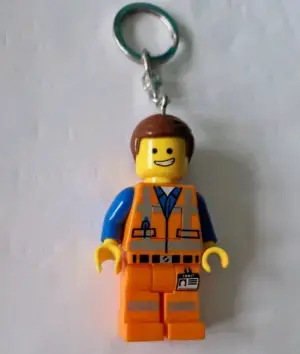 Lego Emmet Keychain LED LITE Figure LEGO Key Light HTF LGL-KE47 Lego Movie
