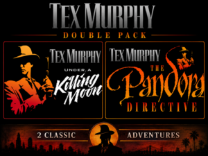 Tex Murphy:  The Pandora Directive & Under a Killing Moon Double Pack PC Game USED NO BOX